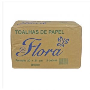 Toalha Interfolha Floral 20x21 Branco
