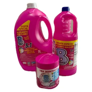Kit Barbarex Alvejante 3x1 (2L + 5L) e Tira Manchas Pó 450g