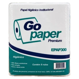 Papel Higiênico Institucional Go Paper Premium — Fardo com 8 Rolos