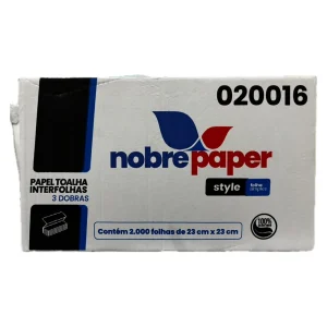 Papel Toalha Interfolhas Nobre Paper Style 3 Dobras — Caixa com 2.000 folhas
